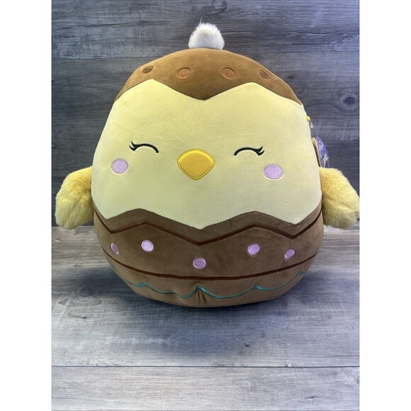 Squishmallow Aimee Chocolate Easter Egg 16 Inch Yellow Chick - Picture 1 of 7